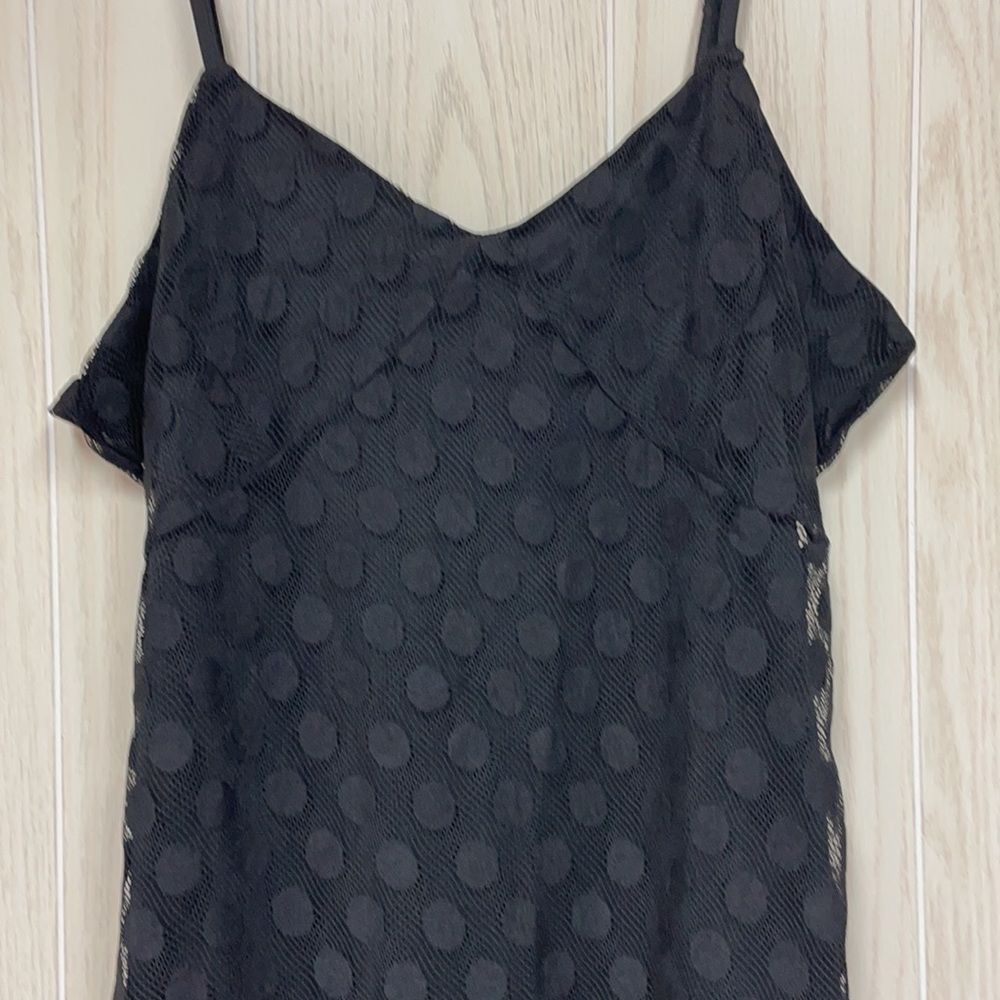 Romeo and Juliet Black Polkadot Slip Dress Size Large - Picture 3 of 4